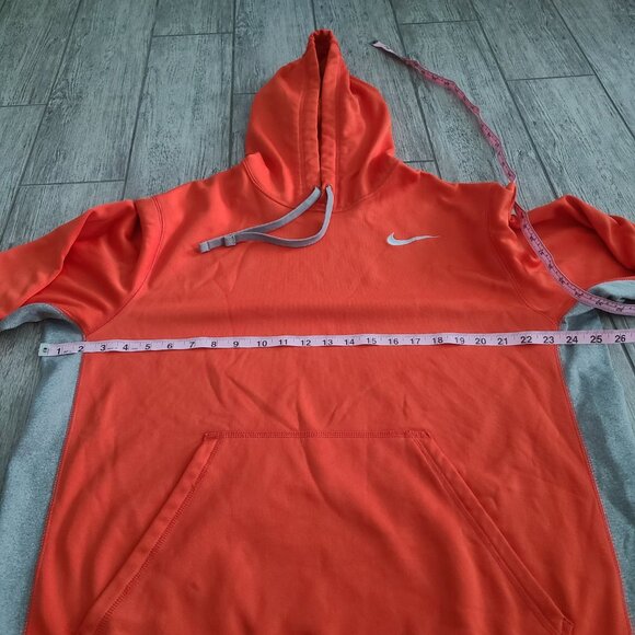 Nike Therma-Fit Hoodie Sweatshirt Orange Gray XL Men's - Picture 7 of 11